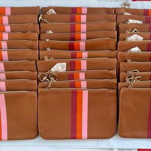 30 Ipsy Cosmetic / Makeup Bags ~ August 2025 ~ Mocha Brown w/ 3 Stripes ~ Empty